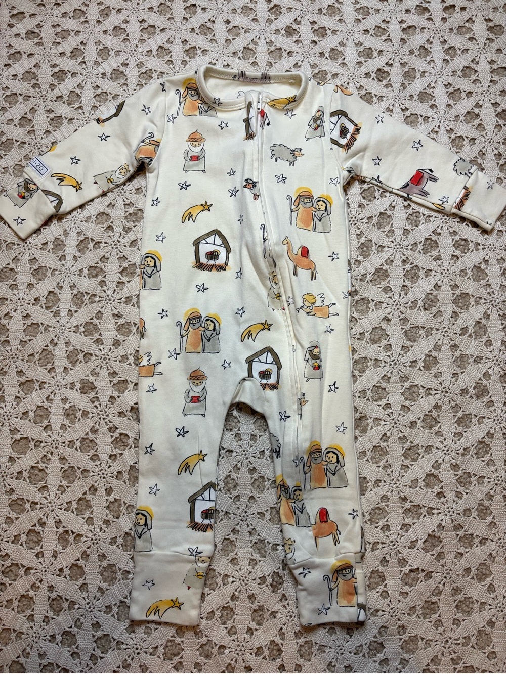 Holy Pal Nativity Full Zip Long Sleeve Onsie Size 3-6 Months